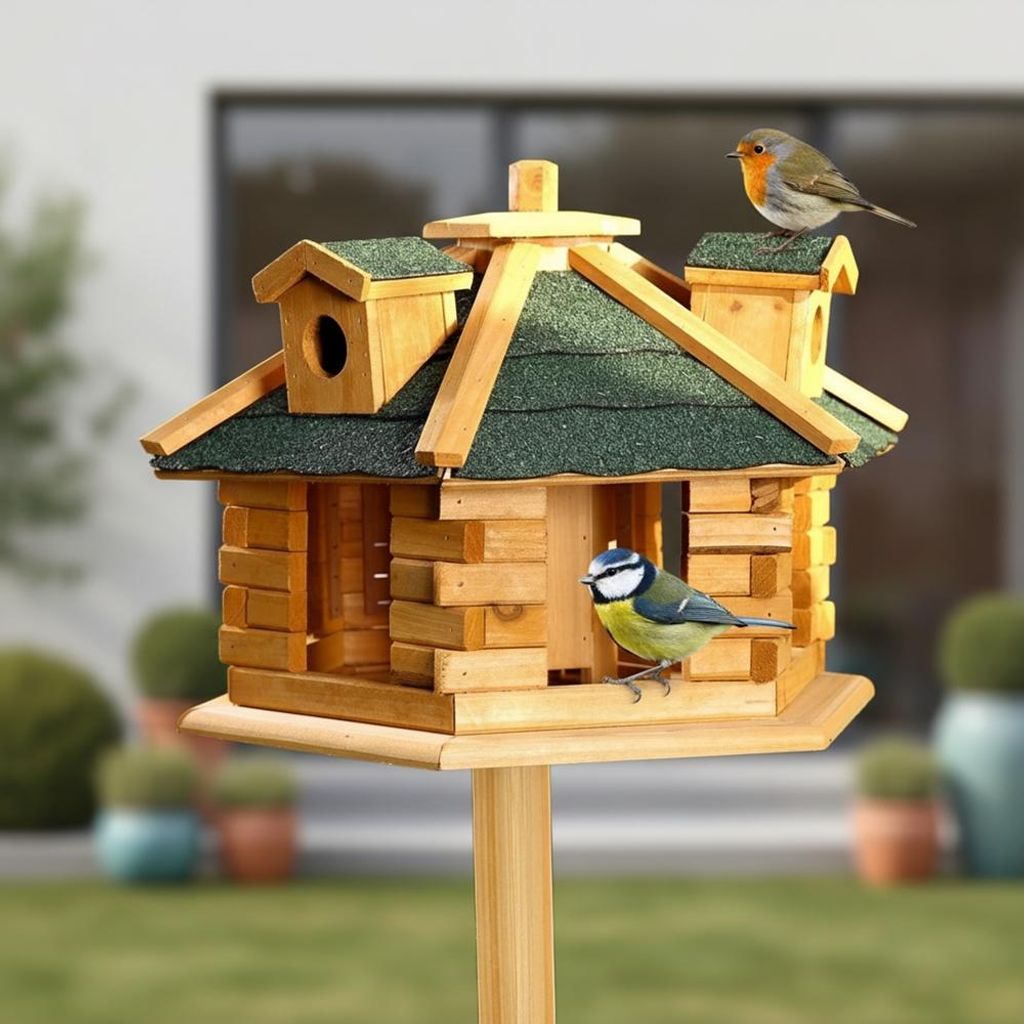 Mucola Vogelhaus Vogelfutterhaus Holz Vogelvilla Produktbild 