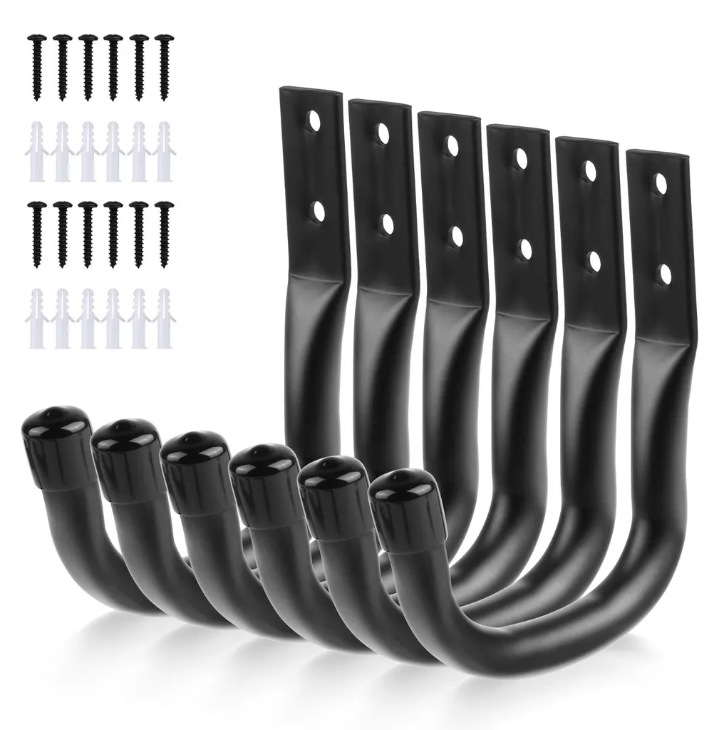 Supports Muraux Universels de Garage - Lot de 6 Crochets Multi-usages
