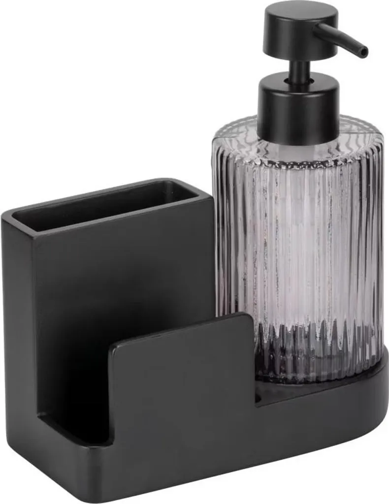 Wenko PINA Organizer Lavello 2-in-1 Nero - Dispenser e Porta Spugna