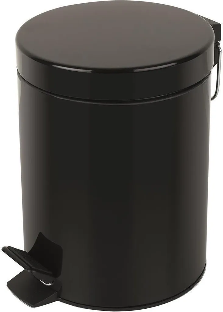 Poubelle de Salle de Bain Noire 5 Litres Sydney Spirella à Pédale Chic