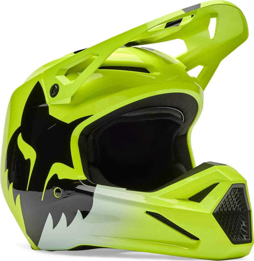Casque Motocross FOX V1 Shield Jaune avec Système MVRS Taille Y/S