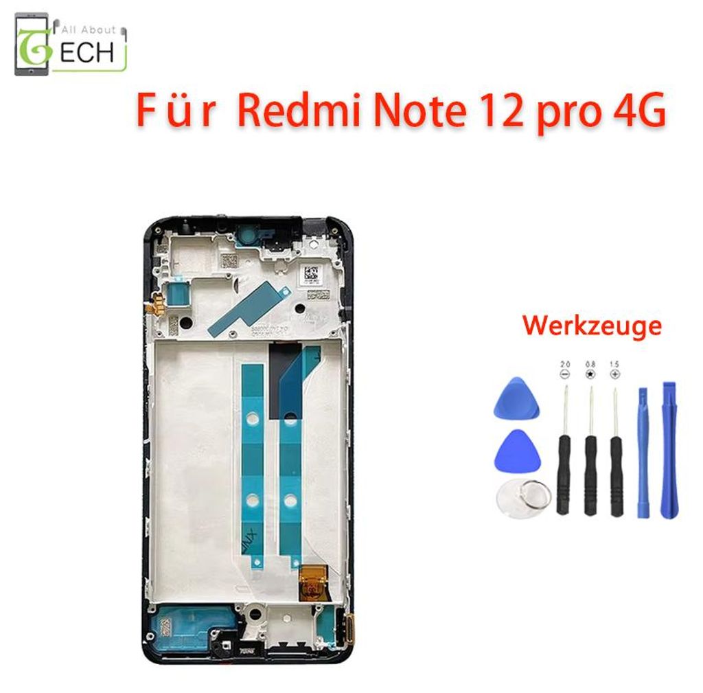 Für Xiaomi Redmi Note 12 Pro 4G LCD Display (OLED) Rahmen Produktbild 
