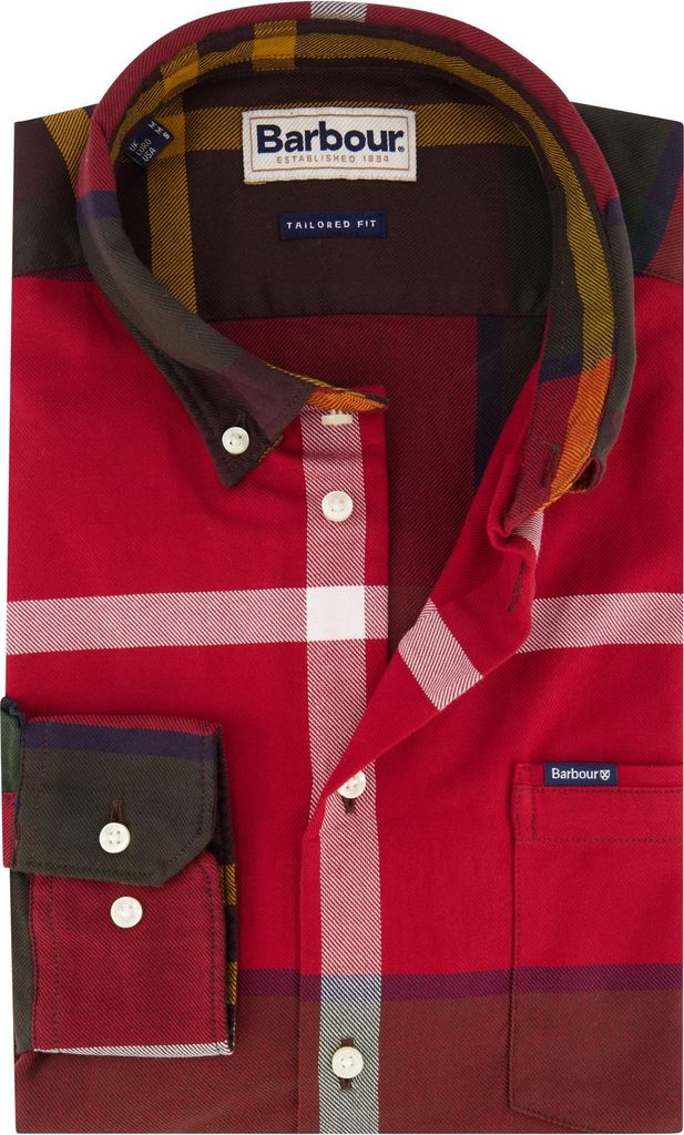 Barbour tailliertes legeres Hemd rot kariert