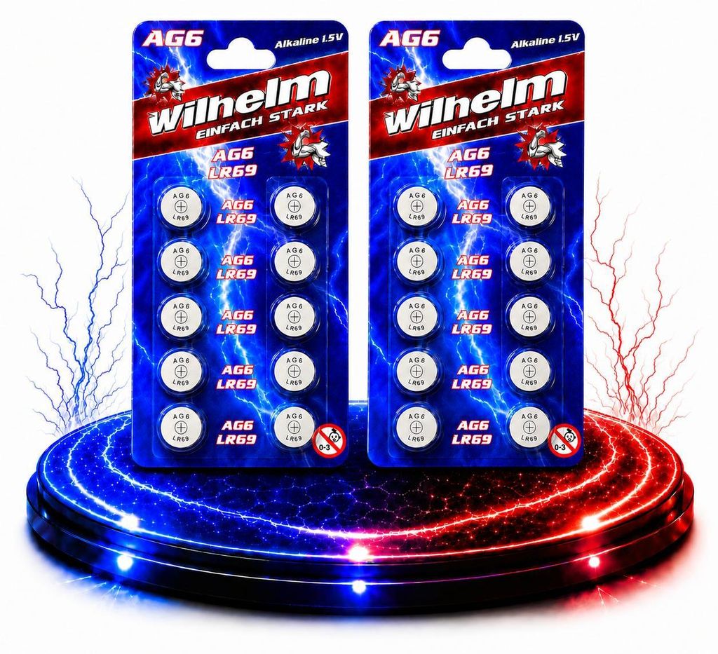 20 x Wilhelm AG6 LR69 - LR921 - 171 - 371 - GP71A Produktbild 