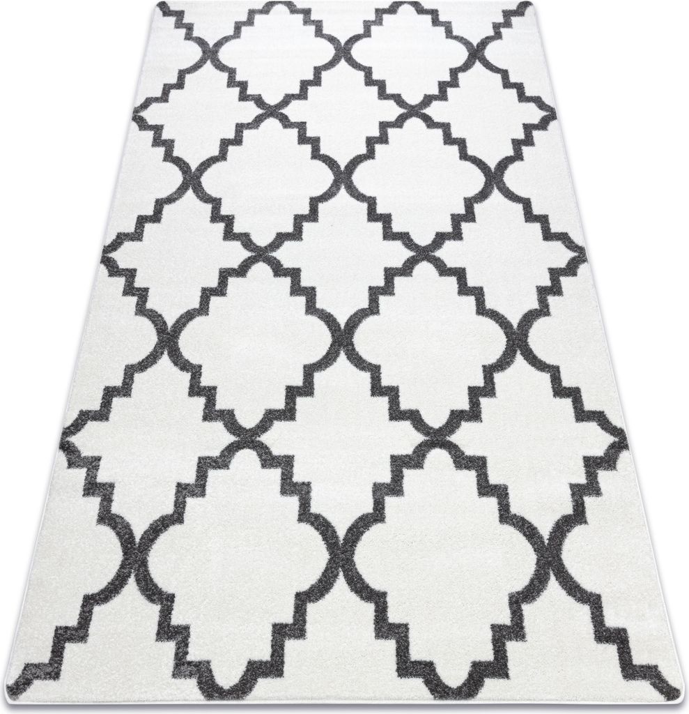 Teppich SKETCH - F343 creme/grau trellis Weiß 180x270 cm