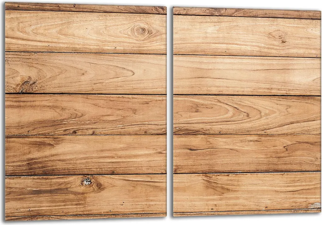 TMK Copri Piano Cottura In Vetro Temperato 80x52 Cm – Effetto Legno, Decorativo E Multiuso