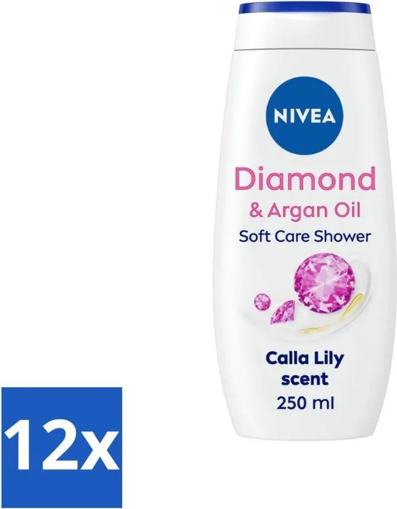 Set 12 Nivea Diamond Touch 250ml - Gel Doccia Profumo Giglio Bianco