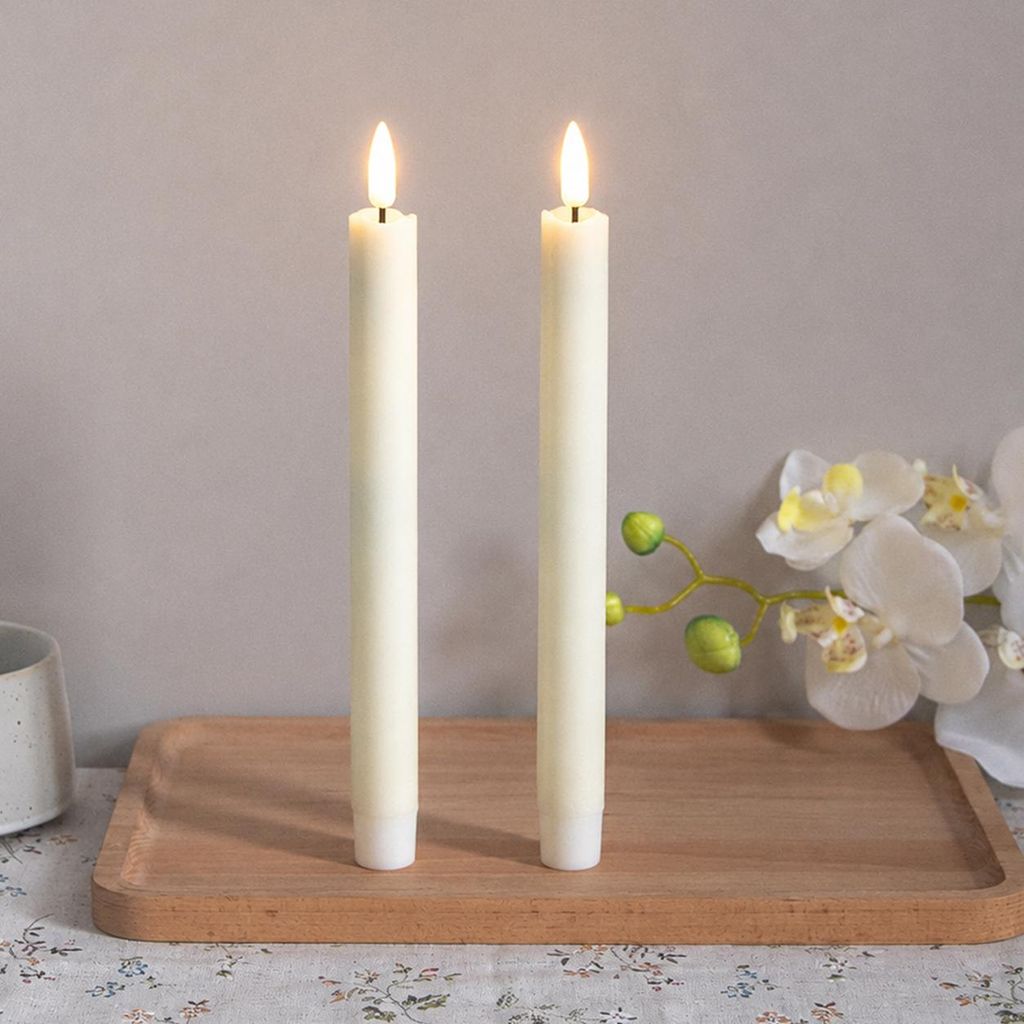 2 candele a LED a forma di bastoncino, luce bianco caldo, Immagine del prodotto 