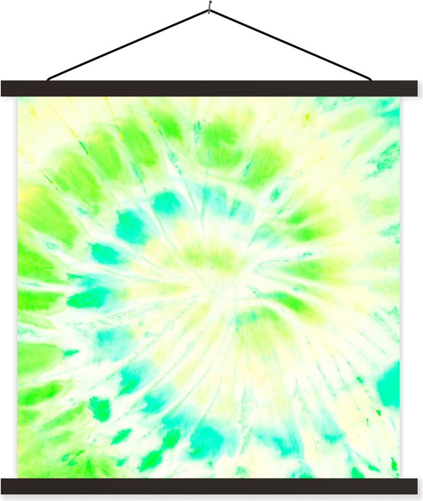 MuchoWow Textilposter Sommer - Krawattenfärbung - Weiß 40x40 cm mit schwarzem Rahmen - Fotos