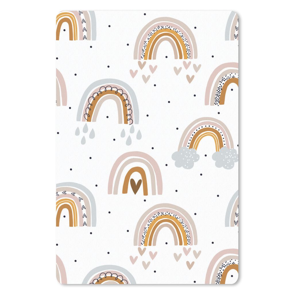 MuchoWow Mauspad Mousepad Muster für Kinder - Regenbogen - Pastell 40x60 cm - Mousepads - Maus Mat - Pad - Mausunterlage - Schreibtisch Accesoire