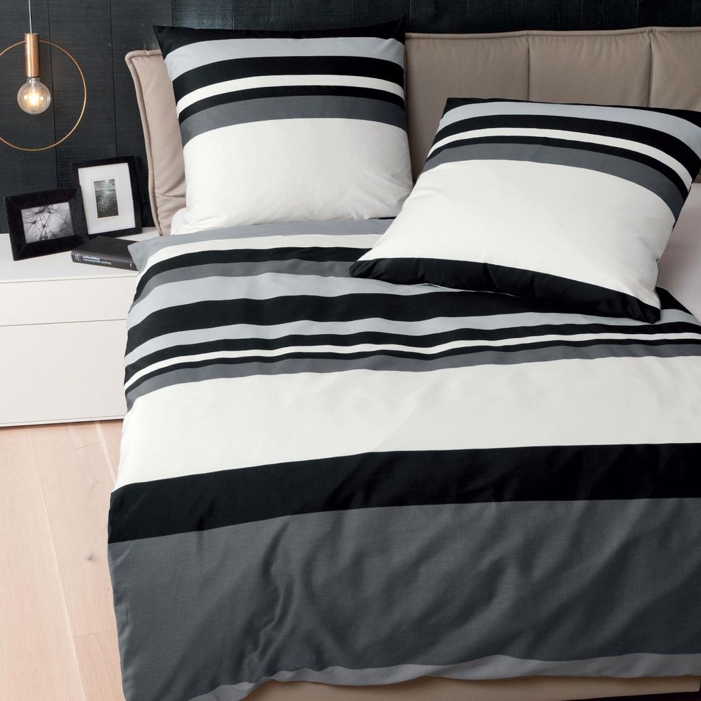 Janine Mako Satin Bettwäsche 2 teilig Bettbezug 135 x 200 Produktbild 