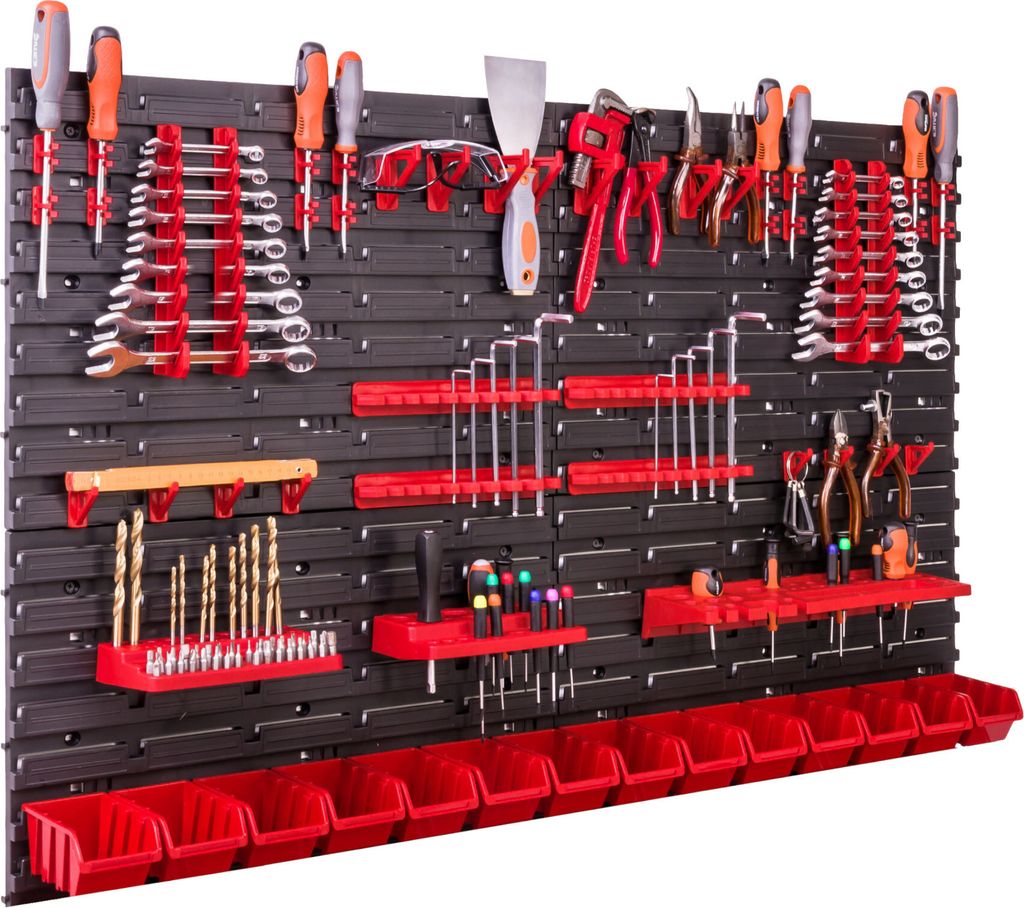 23 pcs. boîtes empilables mur d'outils 117x78cm kit Image du produit 