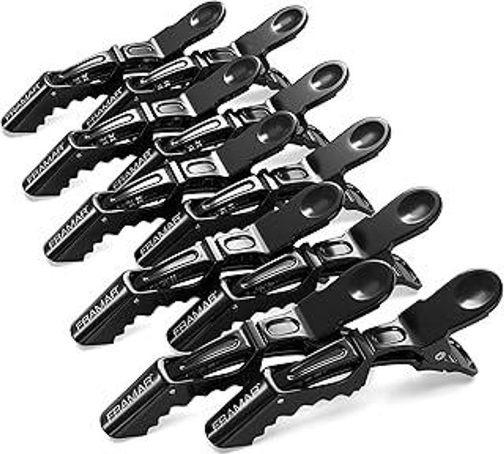 FRAMAR Schwarz Haarklammern Friseurbedarf - Haarclips Damen, Haarspangen Damen, Haarspange, Haarschmuck, Haarklammer Schwarz, Abteilklammern Friseu...