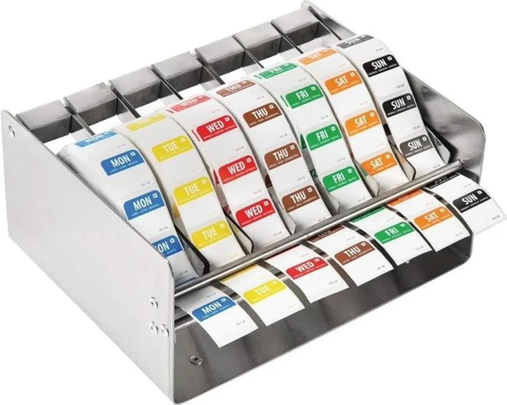 Set di etichette Vogue da 2,5 cm con dispenser in acciaio inox