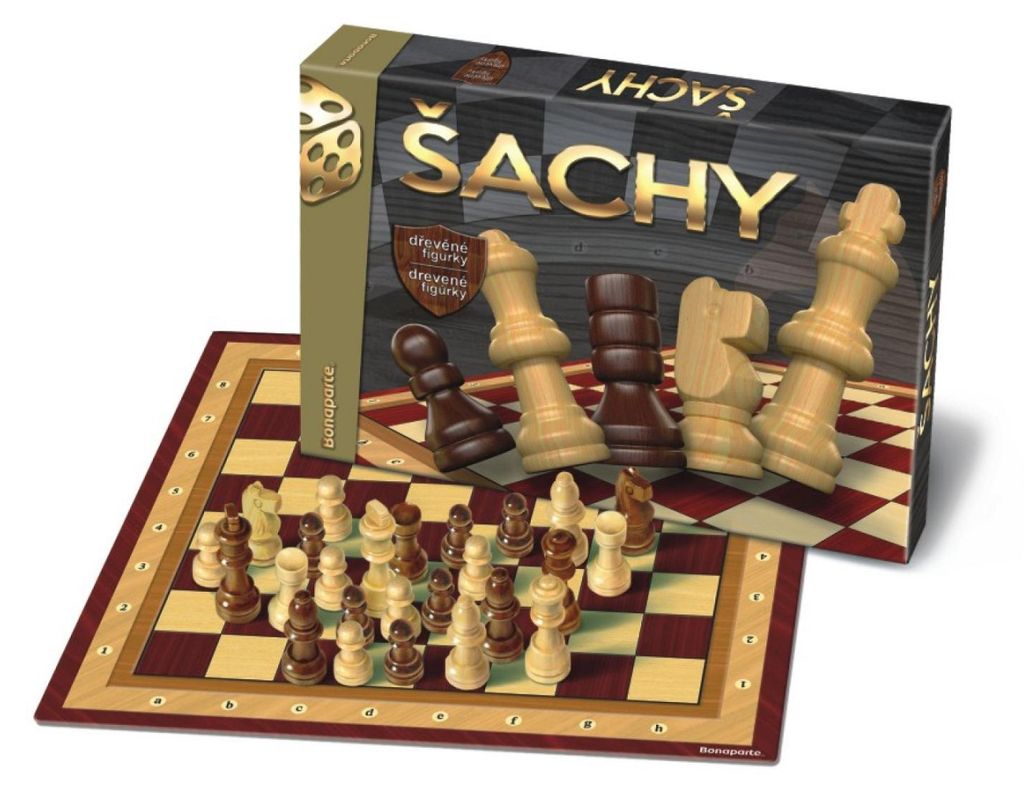 Šachy dřevěné figurky společenská hra v krabici 33x23x3cm Obrázek produktu 