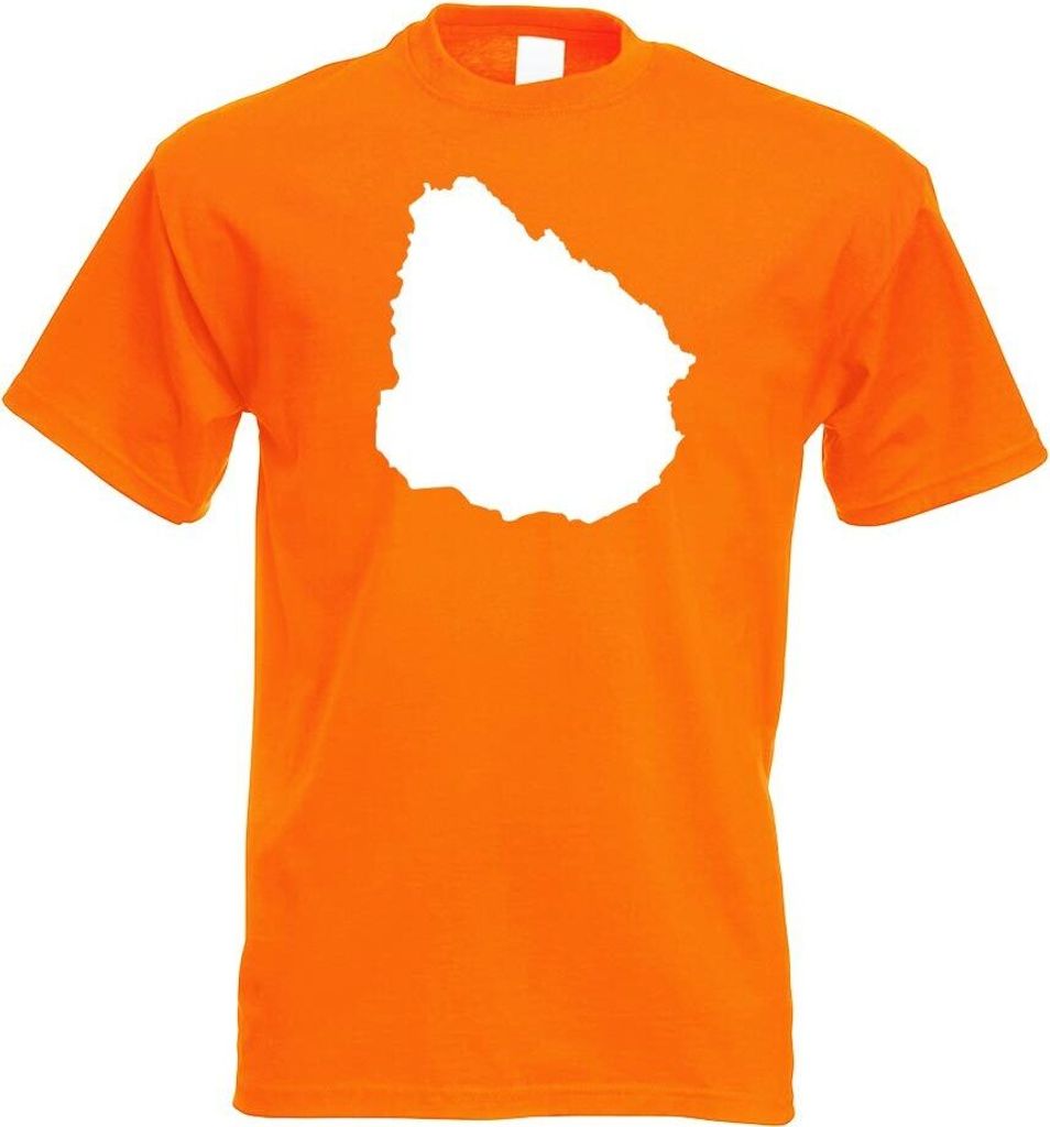 Kiwistar - T-Shirt - orange - Uruguay Umriss Kontur Herren Funshirt Bedruckt Design Sprüche Spruch Motive - mit Motiv Bedruckt - Funshirt Design -...