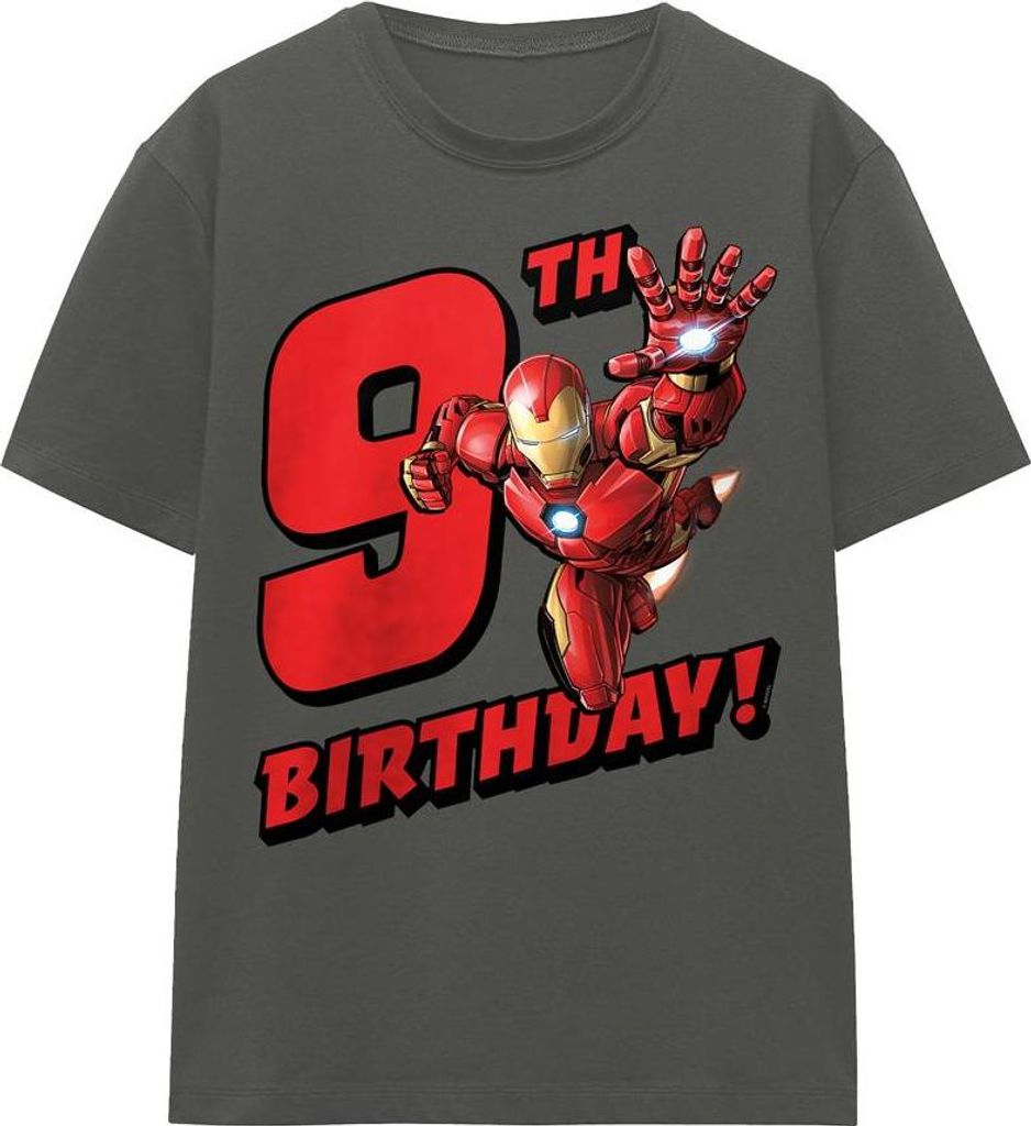 Iron Man - T-Shirt für Damen, 9 Geburtstag TV25316 (XXL) (Holzkohle)