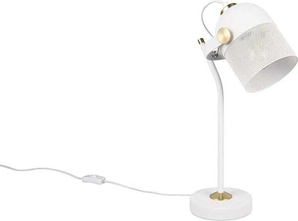 Lampe de table stable en métal blanc, fini les interrupteurs perdus E27 - 2