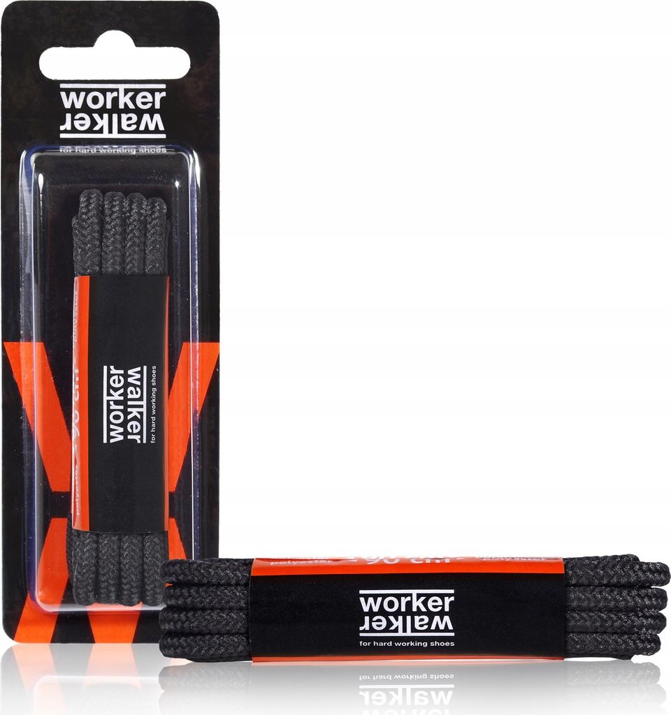 Runde Schnürsenkel für Arbeitsstiefel - Worker Walker - 180 cm Schwarz