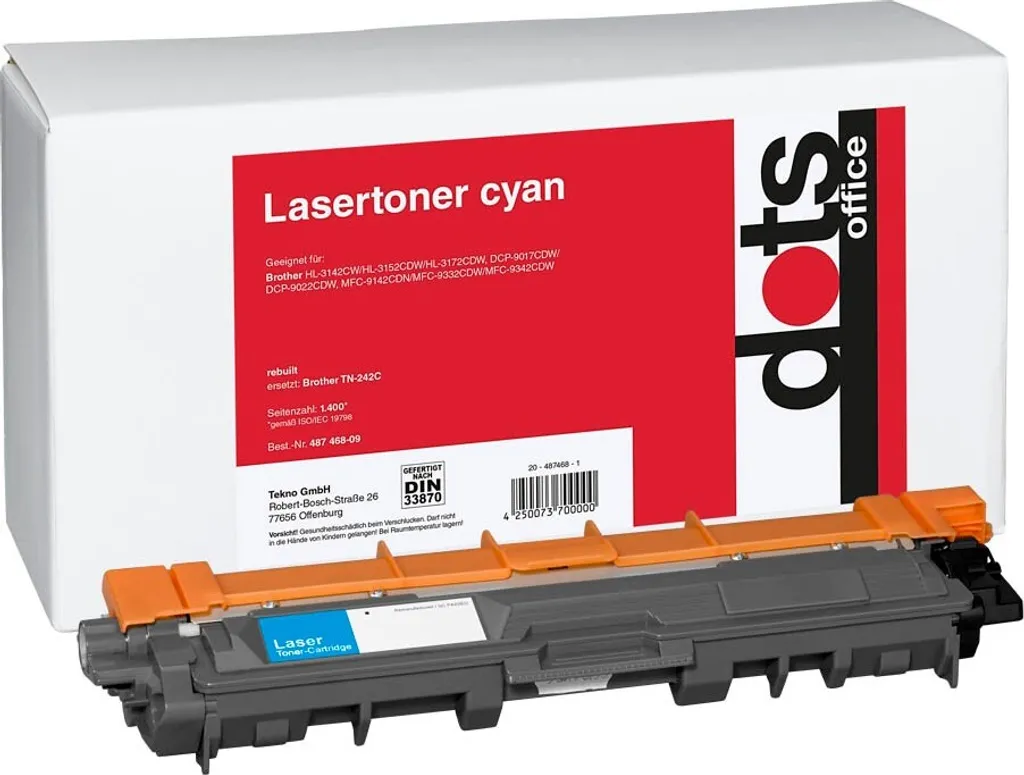 Toner Cyan TN-242C Longue Durée compatible Brother et Dots 1248 0003