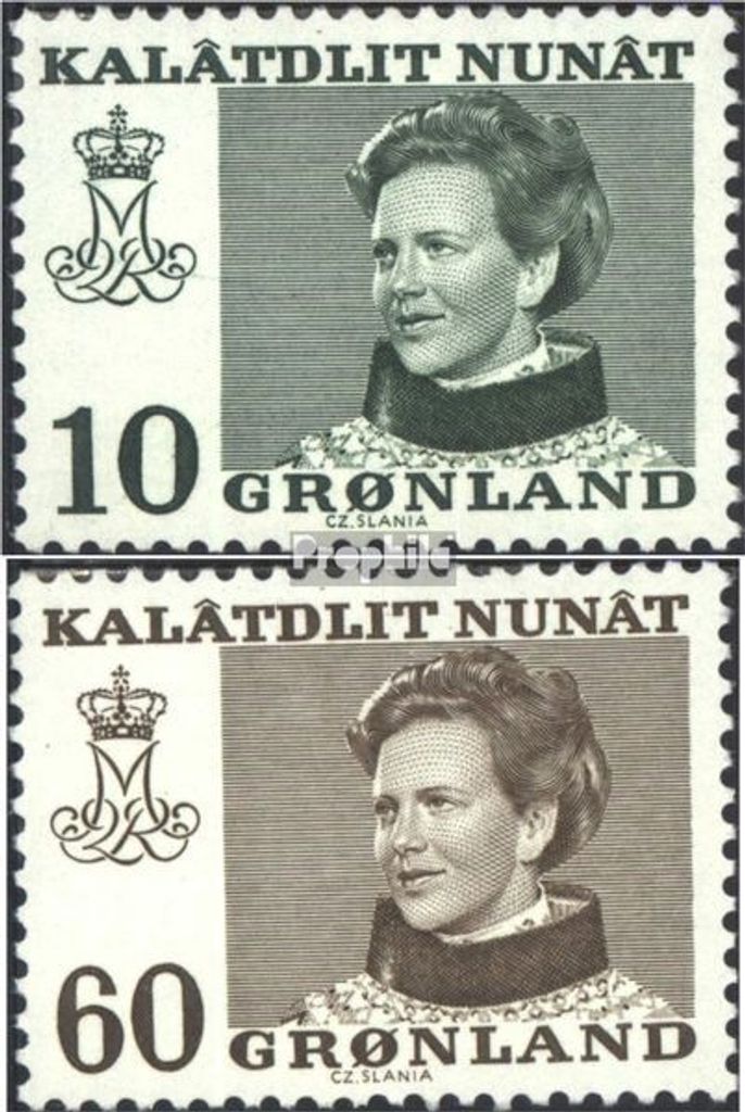 Briefmarken Dänemark - Grönland 1973 Mi 84y-85y (kompl.Ausg.) postfrisch Margarethe