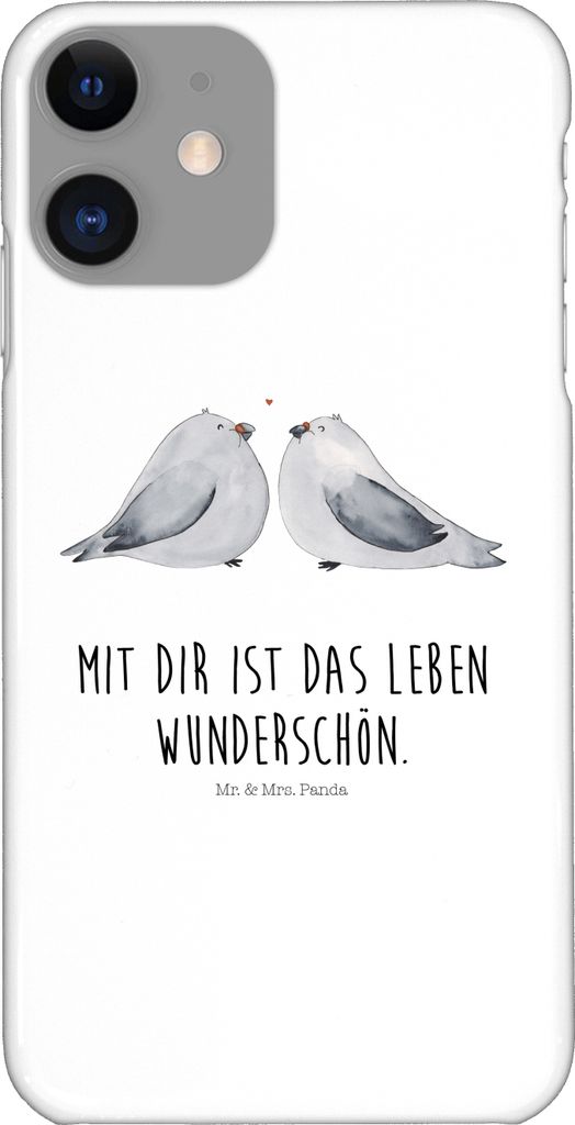 Mr. & Mrs. Panda Iphone 11 Handyhülle Turteltauben Liebe - Weiß - Geschenk, Hülle, Freund, Handy Schutzhülle, Freundin, Cover, Pro, Hochzeitstag