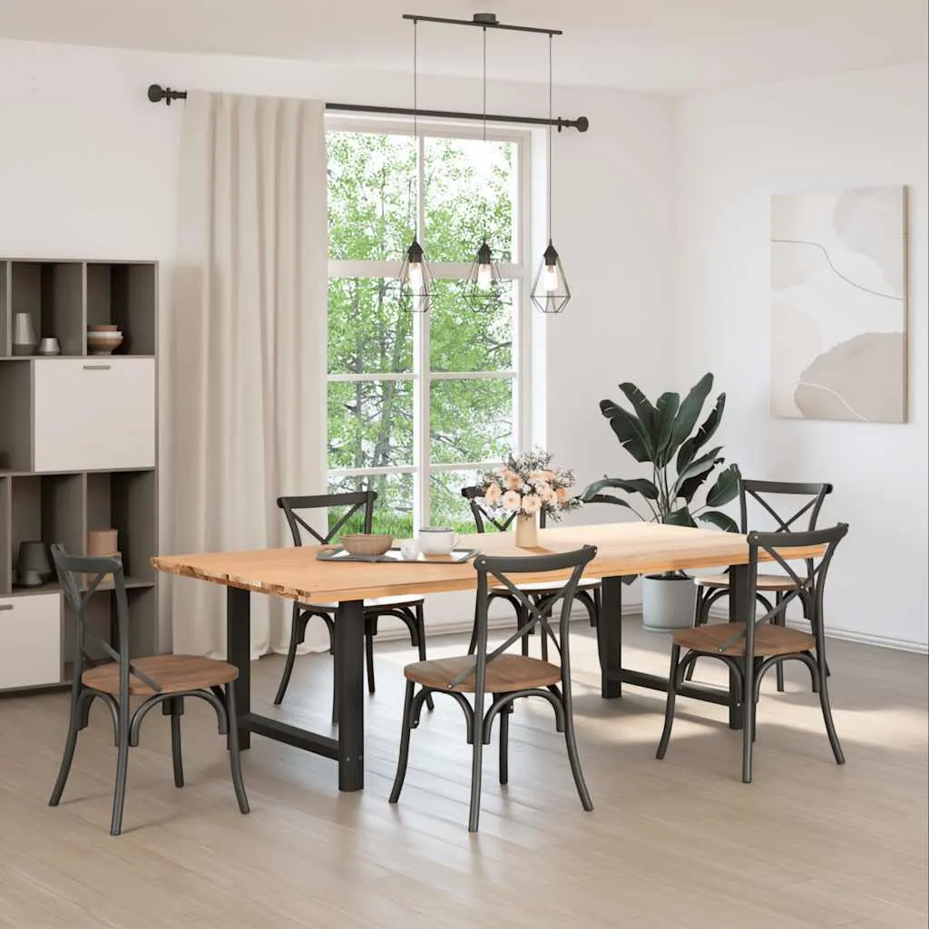 Set 2 Gambe in Acciaio Nero SYFAX 100cm per Tavoli Moderni | Top E-shop