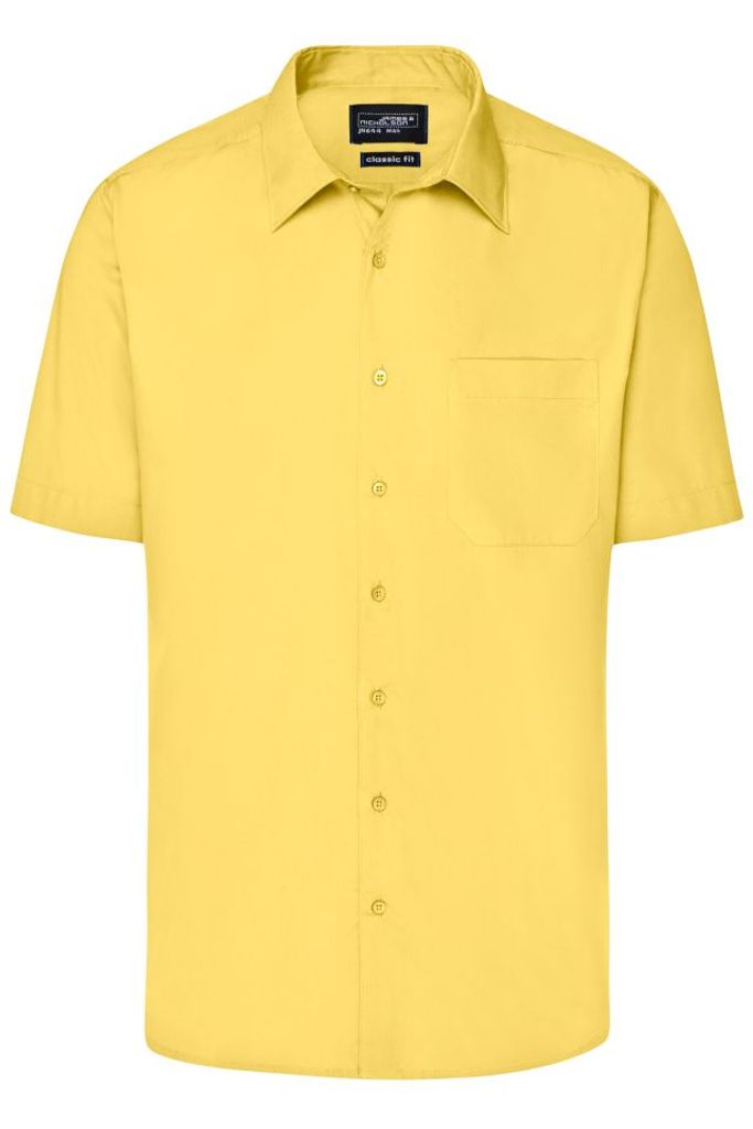 Men's Business Shirt Short-Sleeved yellow, Gr. 5XL