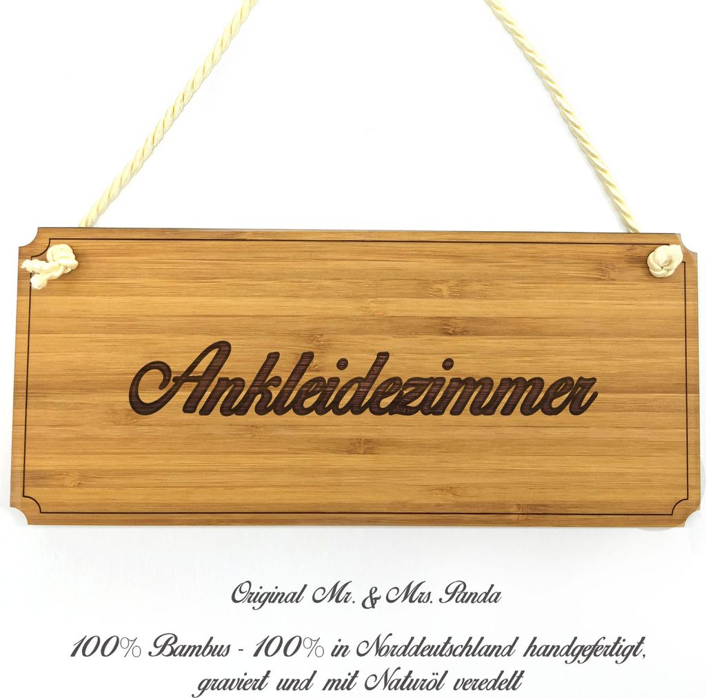 Mr. & Mrs. Panda Werbeschild Ankleidezimmer - Geschenk, Hinweisschild, Türschild, wandtafel, Wegweiser, Schild, Landhaus, Shabby, Geschenkidee, Gr...