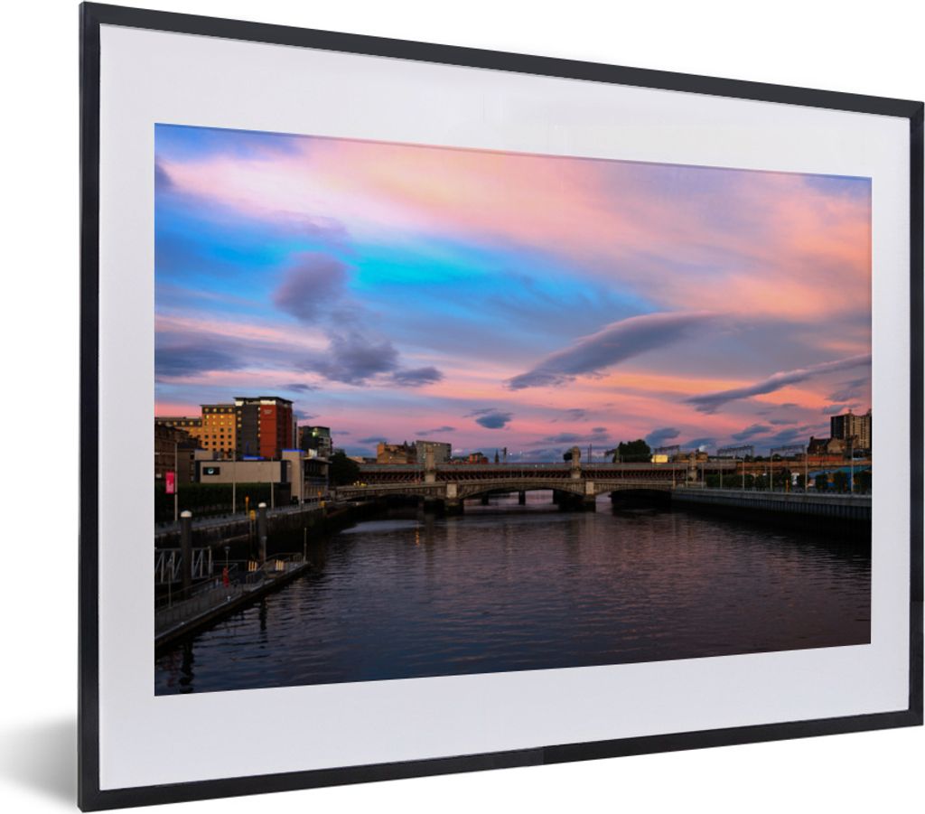 MuchoWow® MuchoWow® Gerahmtes Poster Sonnenuntergang - Rosa Produktbild 