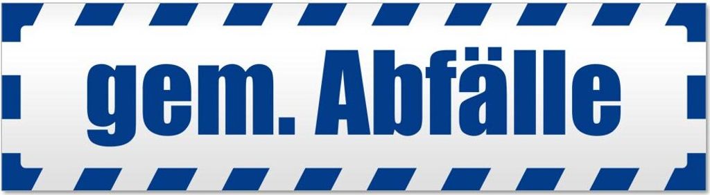 gem. Abfälle gestreift Magnetschild Schild magnetisch