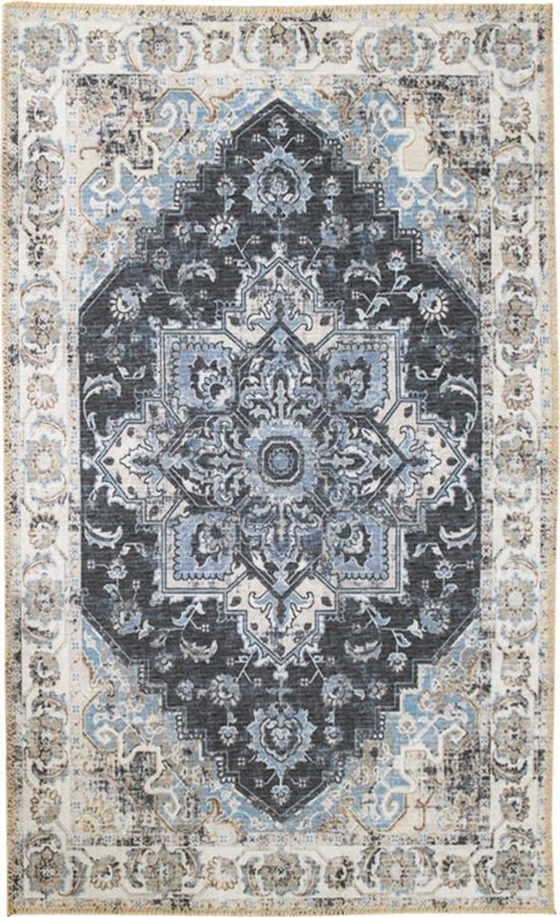 Teppich >Havanna< in Blau, Chenille-Polyester - 200x1x300cm (BxHxT)