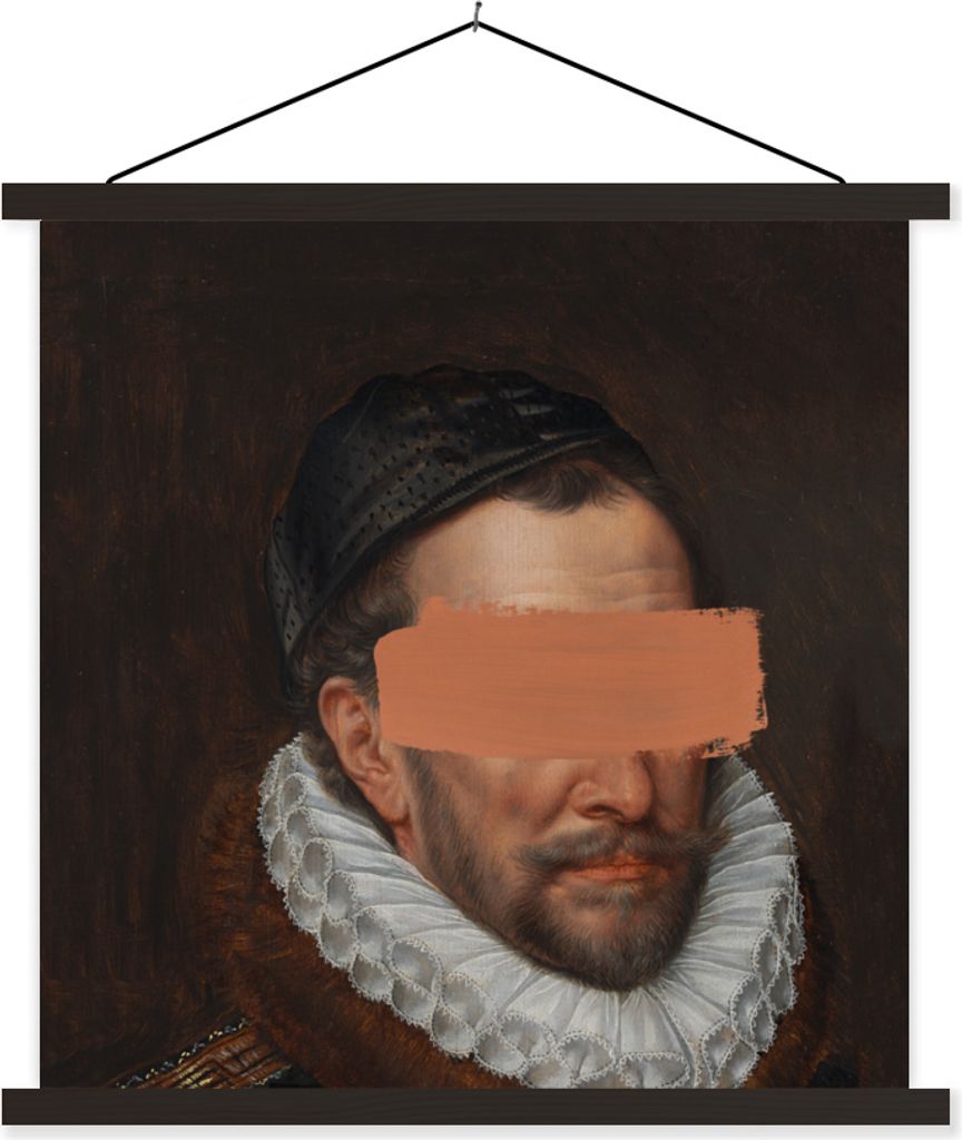 MuchoWow Textilposter Wilhelm von Oranien - Kunst - Gemälde 40x40 cm mit schwarzem Rahmen - Fotos