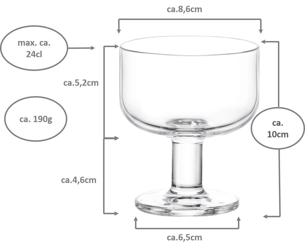 Dessertgläser Hosteria 240ml - 6 Stück - Dessertschalen Produktbild 2