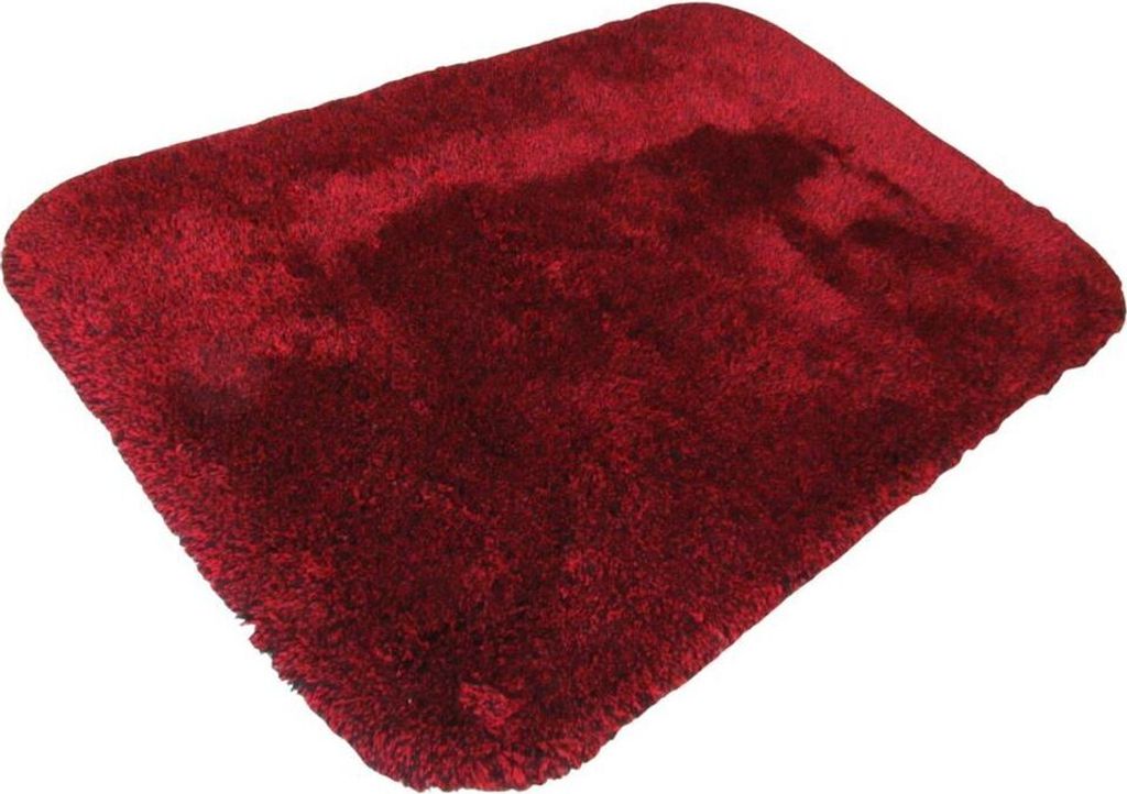Nicol Badematte Badteppich Badvorleger Duschvorleger Badezimmerteppich 80x120cm Romy Rot Schwarz