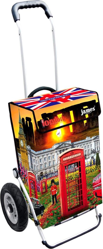 James Einkaufstrolley - LONDON - stabiler Einkaufswagen mit individuellem Design - einfarbig: rot in Ausführung: Royal-Luftraeder