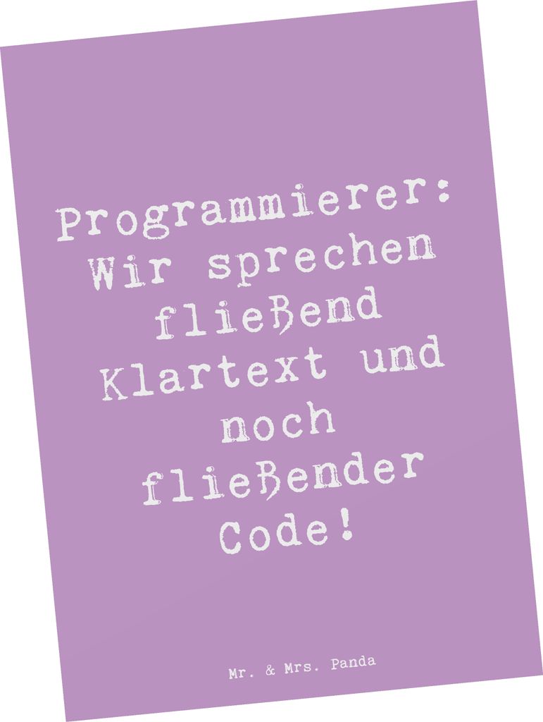 Mr. & Mrs. Panda Postkarte Spruch Programmierer Produktbild 