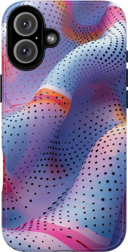 Abstraktes Wellenmuster mit Punkten – Hülle Kompatibel mit iPhone 16 Plus