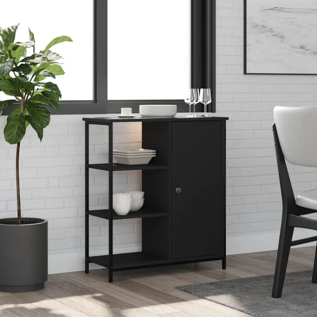 Madia Nera vidaXL 70x30x80 cm: Mobile Design in Legno Ingegnerizzato