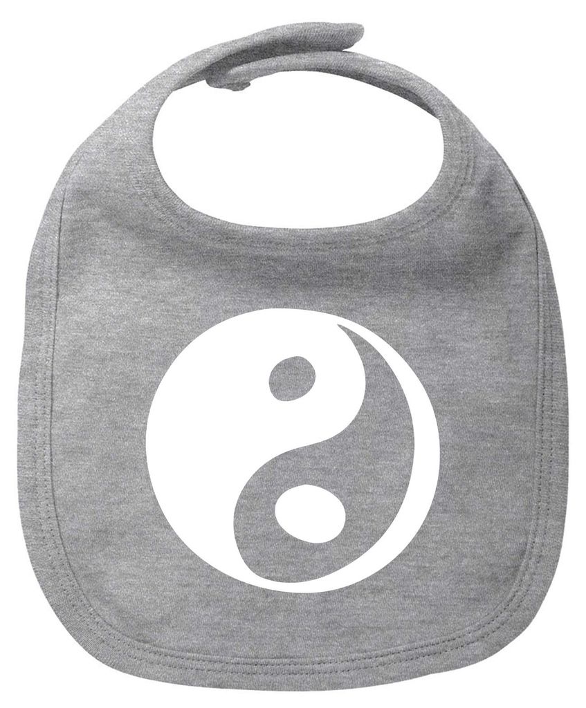 Huuraa Baby Lätzchen Yin und Yang Taoismus Heather Grey Klettverschluss Baumwolle Latz Geschenkidee