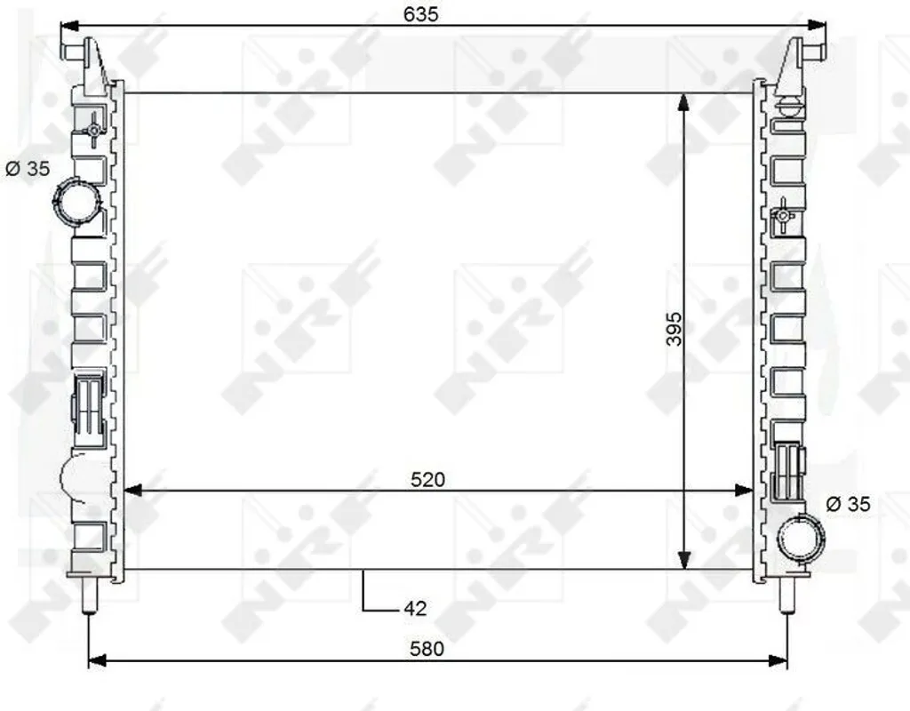Radiateur moteur NRF 59120 pour Fiat Strada et Siena - OE 51718122