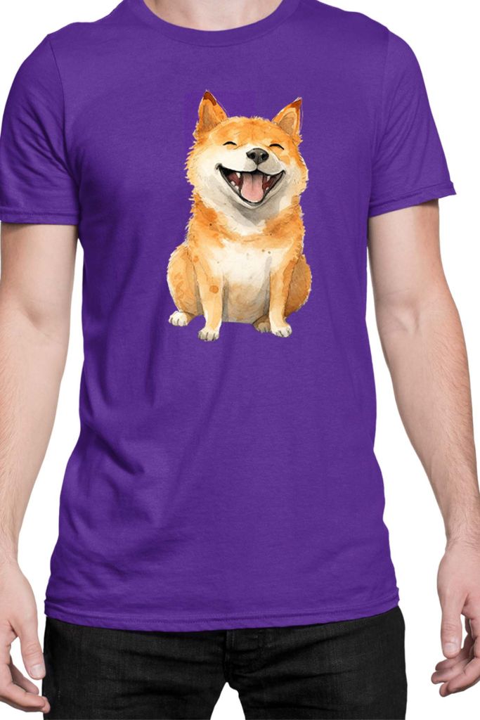 Herren T-Shirt Funny Dogs Breeds Shiba Inu Dog Breed, Man 3XL / Lila
