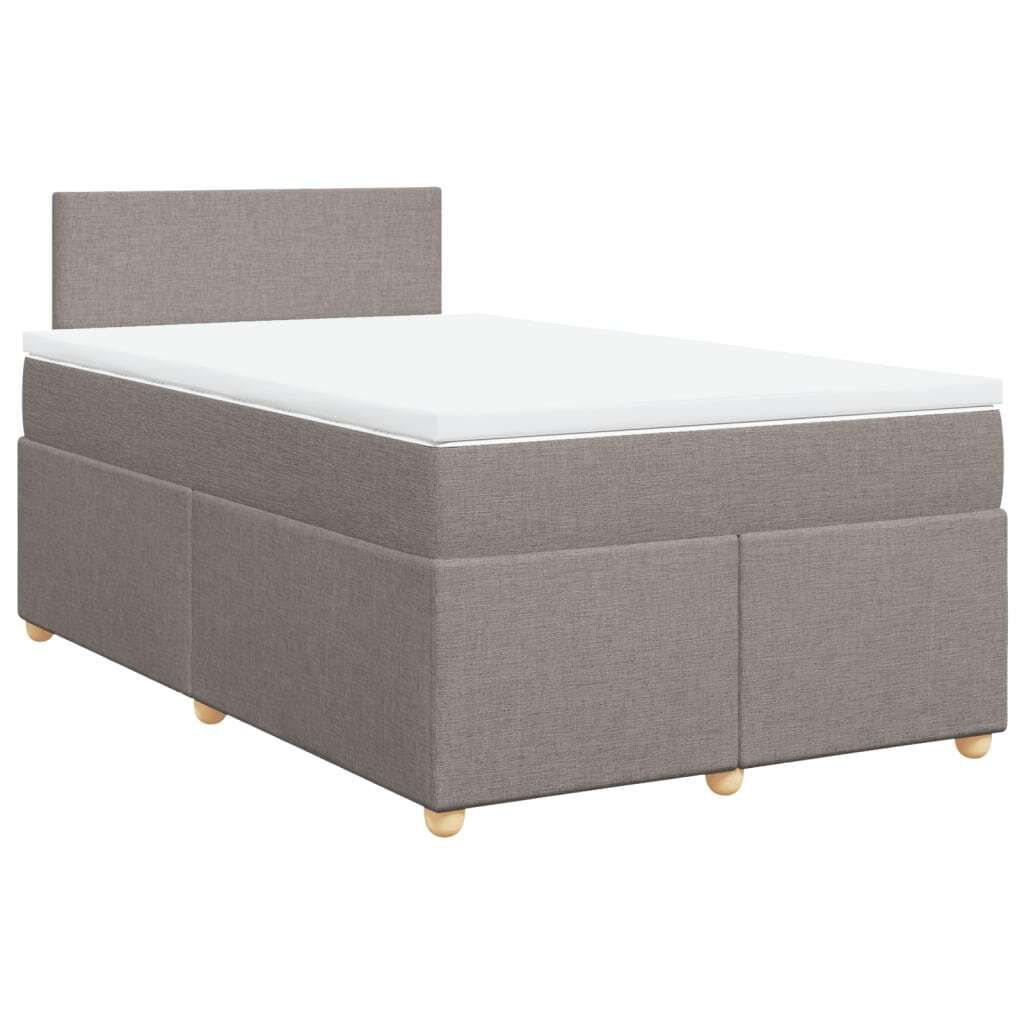 SYFAX Boxspringbett mit Matratze Taupe 120x190 cm Stoff