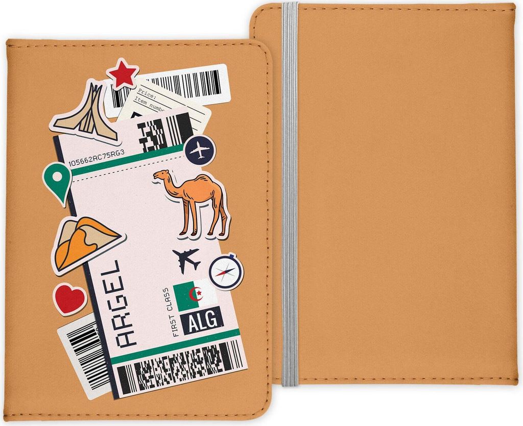 22Feels Argel Souvenir Reisepasshülle Organizer Reisen Gadgets Hauptstadt Algerien Nordafrika Urlaub Kunst-Leder Etui Cover Frauen Männer Kinder