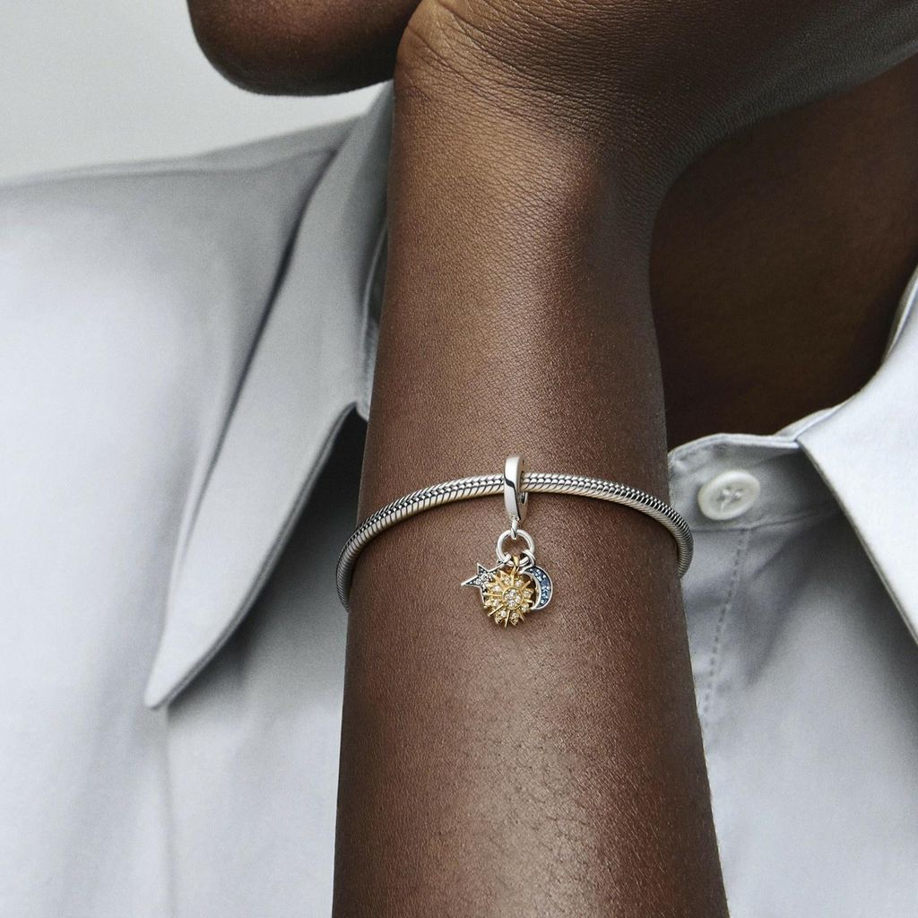 Pandora Bicolor Cleste Triple Pendentif Charm 762676C01 Image du produit 