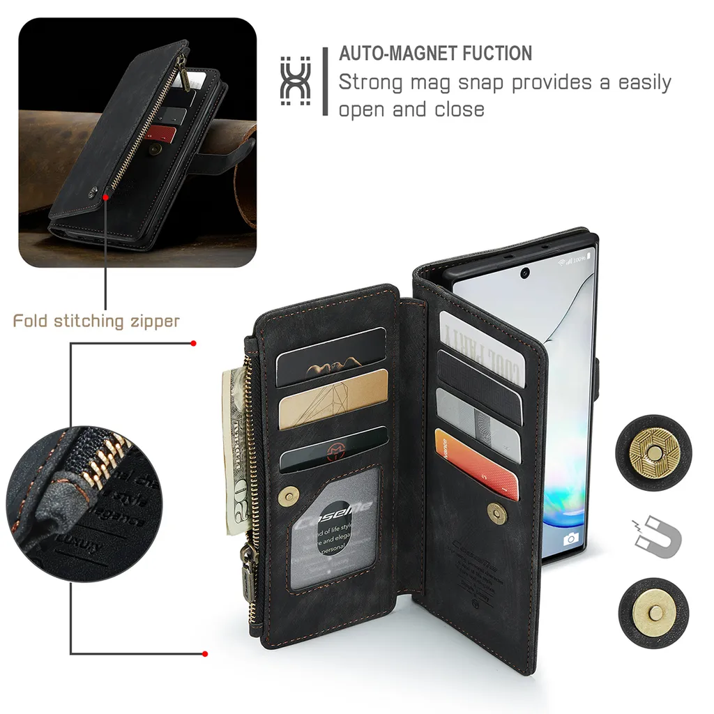 Uposao Cover Compatibile con Galaxy Note 10 Plus Custodia Portafoglio 3D Pittura Colorata Wallet Shock-Absorption Magnetica Libro Porta Carte Supporto Stand Bumper Leather Flip Cover,Lupo