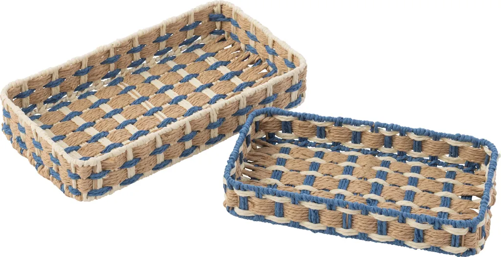 Organisez votre Intérieur avec ce Set de 2 Plateaux en Papier Bleu