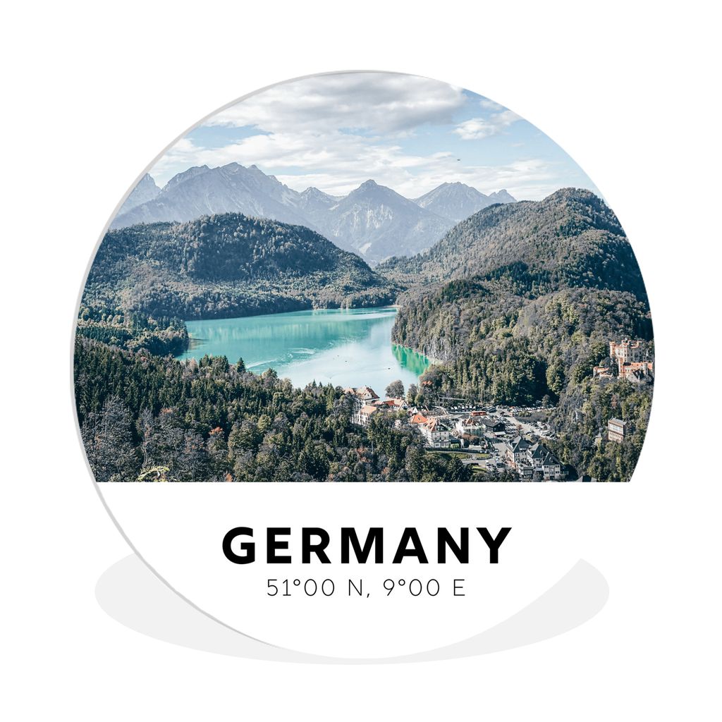 MuchoWow Rundes Wandbild - Runde Bilder Deutschland - Meer - Bergen Ø 90 cm Kreis Wanddekoration Kunststoff - Wandkreis - Wandschmuck - Wand-Kre...