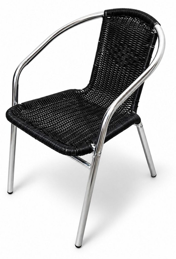 Aga Gartenstuhl RATAN Silber/Schwarz Produktbild 