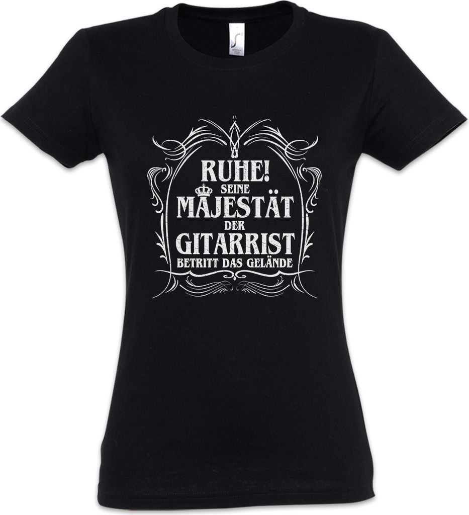 Urban Backwoods Seine Majestät Der Gittarist, Damen T-Shirt, Farbe: Schwarz, Größe: M